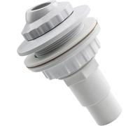 Ugello Piscina in Acciaio, Testa Orientabile Bocchetta Ingresso 14 cm per Pareti Piscina Attacco Tubo 32/38 mm valvola impulsione Universale Piscine Fuori Terra Colore Bianco compatibile Gre AR503