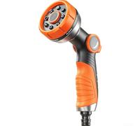 Ugello spray da giardino ad alta pressione, 8 modelli, arancione (A) | Potente flusso d'acqua, 8 modalità di spruzzo, design arancione, giardinaggio efficiente, strumento di lavaggio auto