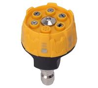 Ugello spray per idropulitrice 6 in 1, Ugelli a Connessione Rapida da 1/4, Ugello Regolabile Alta Pressione in Acciaio Inox per Pulizia Auto, Giardino, Pavimenti e Facciate (Nero e Giallo)