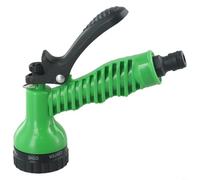 Ugello spray regolabile per tubi da giardino, supporta 7 tipi di getto per doccia a getto piatto a cono completo e centro per uso pratico (verde)