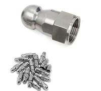 Ugello spruzzatore, kit ugelli per fognatura in acciaio inox, 1 foro anteriore con 3 o 6 fori posteriori, confezione multipla (1 foro anteriore/3 fori nel diametro interno posteriore 22 mm, 5 pezzi)