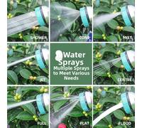 Ugello tubo da giardino 8 funzioni spray con design a prova di perdite e impugna