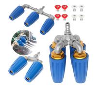 Ugello turbo 4 in 1, orifizio 2.0, ugello turbo quadruplo, ugello for idropulitrice rotante a 360°, 4000 PSI con connettore rapido da 1/4"(Double Turbine)