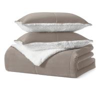 UGG 00435 Set di biancheria da letto king size, reversibile, in morbida microfibra, 3 pezzi, con copripiumino e federe, lavabile in lavatrice, morbido, king size, California King, fulvo