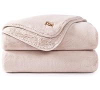 UGG Whitecap Plush Throw Blanket Fleece Lightweight Soft Throw for Couch or Bed Luxury Home Decor for Living Room Washable Hypoallergenic Blankets for Dorm Decor, 50-inch x 70-inch, Light Pink Quartz