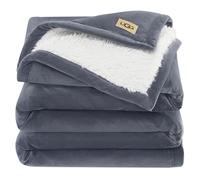 UGG 23854 Bliss Sherpa Coperta completamente reversibile per divano o letto, lavabile in lavatrice, facile da pulire, morbida peluche di lusso oversize 177 x 127 cm, Imperial