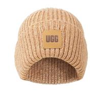 UGG Donna Chunky Rib Beanie Logo - Beige - Taglia Unica