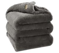 UGG Euphoria - Coperta reversibile in peluche, colore: carbone