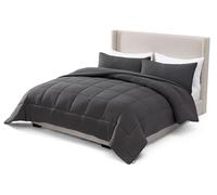 UGG Leonora - Set copripiumino con 2 federe, in piuma, reversibile, caldo, per tutte le stagioni, lavabile e ipoallergenico, king size, colore: grigio antracite