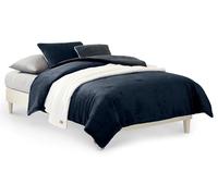 UGG Remina - Set copripiumino matrimoniale XL, 4 pezzi, con coperta, cuscino decorativo, federa e piumino reversibile, ipoallergenico, lavabile, per dormitorio universitario, misura Twin/Twin XL, blu