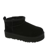 UGG Stivaletti Classici in Pelle Nera con Plateau Ultra Mini