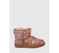 UGG Stivaletto Classic Mini Meadow in camoscio con ricami e fiori 9 Beige