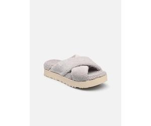UGG - W FUZZ SUGAR TERRY CROSS SLIDE Argento - Pantofole 36 Argento