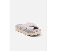 UGG - W FUZZ SUGAR TERRY CROSS SLIDE Argento - Pantofole 41 Argento