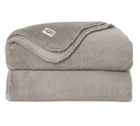 UGG Whitecap Plush Throw Blanket Fleece Lightweight Soft Throw for Couch or Bed Luxury Home Decor for Living Room Washable Hypoallergenic Blankets for Dorm Decor, 50-inch x 70-inch, Light Grey Seal