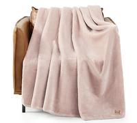 UGG Whitecap Plush Throw Blanket Fleece Lightweight Soft Throw for Couch or Bed Luxury Home Decor for Living Room Washable Hypoallergenic Blankets for Dorm Decor, 50-inch x 70-inch, Light Pink Quartz