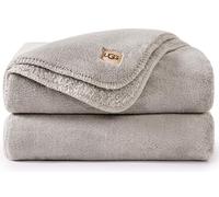 UGG Whitecap Plush Throw Blanket Fleece Lightweight Soft Throw for Couch or Bed Luxury Home Decor for Living Room Washable Hypoallergenic Blankets for Dorm Decor, 50-inch x 70-inch, Light Grey Seal