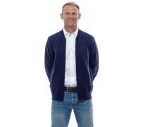 Ugholin Cardigan Uomo 100% Puro Cashmere Collo Baseball con Zip