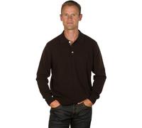 Ugholin Maglione Uomo 100% Cachemire Colletto Polo Marrone
