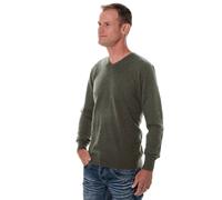 Ugholin Maglione Uomo Cashmere & Merino Scollo a V Maniche Lunghe Grigio