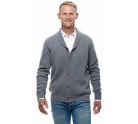 Ugholin Uomo Cardigan 100% Puro Cashmere Collo a Scialle con Bottone, Grigio, XL