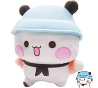 UGIF Bubu e Dudu Panda Peluche, 20cm/7.87in Orso dei Cartoni Animati con Cappello e Zaino, Asilo Panda di Peluche Animali Ripieni, Bambola di Peluche Cuscino, per Ragazze Ragazzi Amici