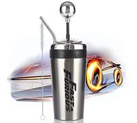 UGIF Fast And Furious Cup, Fast And Furious 10 Borraccia, 500ml Coppe Stile Shifter, Acciaio Inox Bicchieri per Campeggio con Cannuccia e Coperchio, a Prova di Perdite, con Doppia Parete