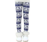 Ugitopi Bambini Ragazze Leggings in Foderati Pantaloni Invernali Lunghi Spessi Stretch Pantalone 100 Blue Elk
