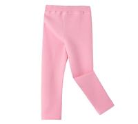 Ugitopi Ragazze Inverno Caldo Spessore Pantaloni Lunghi Foderati in Pile Legging in Cotone Termico (Pink 100)