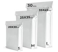 UGIX Buste per Spedizioni Vinted - Sacchetti Spedizione Opaqui Auto-adesivi, Pacchi per Spedizioni Vinted Vestiti, Scarpe,Libri-Resistenti all'Acqua e Strappi- 30Pcs-3 Misure Bianco