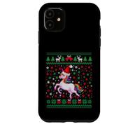 Ugly Christmas Unicorn Santa Hat Funny Xmas Family Custodia per iPhone 11