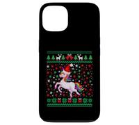 Ugly Christmas Unicorn Santa Hat Funny Xmas Family Custodia per iPhone 13