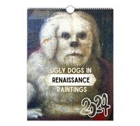 Ugly Dog Calendar 2024, Ugly Dog In Renaissance Paintings Calendar 2024, Funny Dog Wall Hanging Calender, Creative 2024 Ugly Puppy Calendar, Christmas/New Year's Gift For Dog Lovers