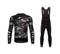 UGLY FROG 77HuDong01 Completo Ciclismo Abbigliamento Set MTB Racing Uomo Inverno Termico Vello Maniche Lunghe Antivento Ciclismo Maglia Lunga e Pantaloni