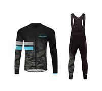 UGLY FROG Bici Maglia Ciclismo Uomo Invernale, Abbigliamento Manica Lunga con Pile Termico e Pantaloni Lunghi Sapolette Professionale per MTB Ciclista Mountain Bike