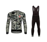 UGLY FROG Bici Maglia Ciclismo Uomo Invernale, Abbigliamento Manica Lunga con Pile Termico e Pantaloni Lunghi Sapolette Professionale per MTB Ciclista Mountain Bike