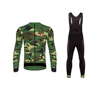 UGLY FROG Bici Maglia Ciclismo Uomo Invernale, Abbigliamento Manica Lunga con Pile Termico e Pantaloni Lunghi Sapolette Professionale per MTB Ciclista Mountain Bike