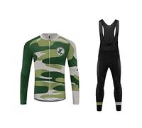 UGLY FROG Bici Maglia Ciclismo Uomo Invernale, Abbigliamento Manica Lunga con Pile Termico e Pantaloni Lunghi Sapolette Professionale per MTB Ciclista Mountain Bike