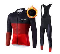 UGLY FROG Completo Ciclismo Abbigliamento Set Uomo Inverno Termico Vello Maniche Lunghe Antivento Ciclismo Maglia Lunga e Pantaloni