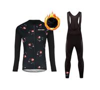 UGLY FROG Completo Ciclismo Donna, Maglia Maniche Lunghe + Bib Pantaloni Set Professionale per MTB Ciclista Bici da Corsa Città Invernale Fleece Cold Wear