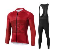 UGLY FROG Completo Ciclismo Uomo, Maglia Ciclismo Maniche Lunghe + Pantaloni Ciclismo Lunghi Sapolette Ciclismo Professionale per MTB Ciclista Bici da Corsa Città