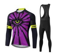 UGLY FROG Completo Ciclismo Uomo, Maglia Ciclismo Maniche Lunghe + Pantaloni Ciclismo Lunghi Sapolette Ciclismo Professionale per MTB Ciclista Bici da Corsa Città