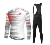 UGLY FROG Completo Ciclismo Uomo, Maglia Ciclismo Maniche Lunghe + Pantaloni Ciclismo Lunghi Sapolette Ciclismo Professionale per MTB Ciclista Bici da Corsa Città