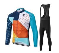 UGLY FROG Completo Ciclismo Uomo, Maglia Ciclismo Maniche Lunghe + Pantaloni Ciclismo Lunghi Sapolette Ciclismo Professionale per MTB Ciclista Bici da Corsa Città