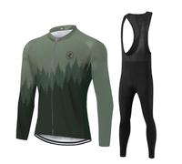 UGLY FROG Completo Ciclismo Uomo, Maglia Ciclismo Maniche Lunghe + Pantaloni Ciclismo Lunghi Sapolette Ciclismo Professionale per MTB Ciclista Bici da Corsa Città