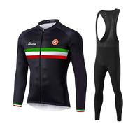 UGLY FROG Completo Ciclismo Uomo, Maglia Ciclismo Maniche Lunghe + Pantaloni Ciclismo Lunghi Sapolette Ciclismo Professionale per MTB Ciclista Bici da Corsa Città
