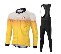 UGLY FROG Dong02 Uomo Invernale Tuta da Ciclista Manica Lunga Completo MTB Bici,Maglia Bicicletta Termico Vello Giacca e Pantaloni Salopette con 9D Imbottiti Gel