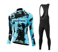 UGLY FROG Nuova Taglia Set Maglia Lunga Donna Termica Felpa Abbigliamento Ciclismo Inverno Gilet Ciclismo Maglia Ciclista con Fodera Termica Pantaloni Gel per MTB Outdoor