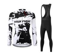 UGLY FROG Nuova Taglia Set Maglia Lunga Donna Termica Felpa Abbigliamento Ciclismo Inverno Gilet Ciclismo Maglia Ciclista con Fodera Termica Pantaloni Gel per MTB Outdoor