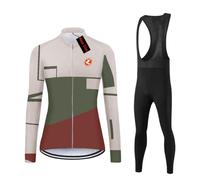 UGLY FROG Nuova Taglia Set Maglia Lunga Donna Termica Felpa Abbigliamento Ciclismo Inverno Gilet Ciclismo Maglia Ciclista con Fodera Termica Pantaloni Gel per MTB Outdoor